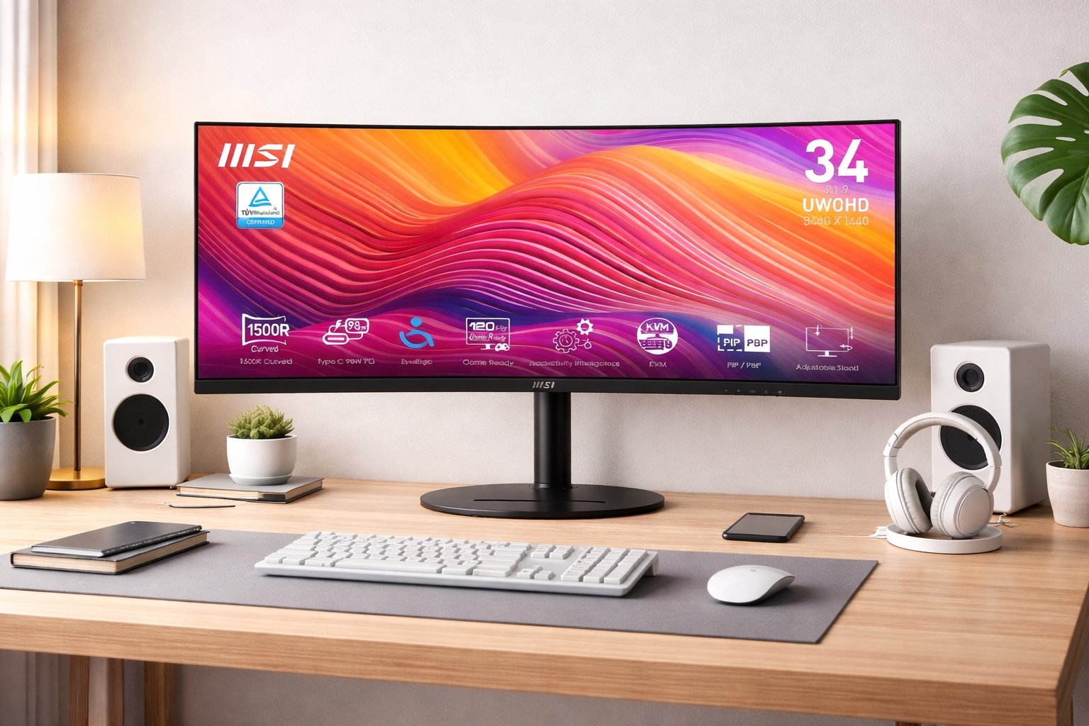 🖥️ Écran MSI Modern MD342CQP – 34" UWQHD VA Incurvé 120Hz + USB-C 98W en Tunisie
